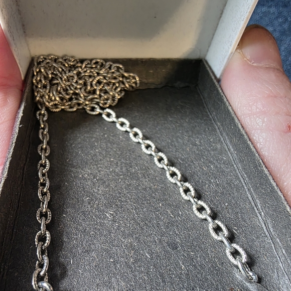 Stanley Silver-Tone Oval Dog Portrait Necklace with Brown Artwork - Picture 2 of 4